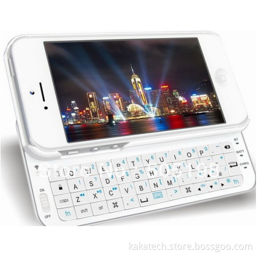 Slide-out Bluetooth Wireless Keyboard for iPhone 5 5g with Back Protector Cover